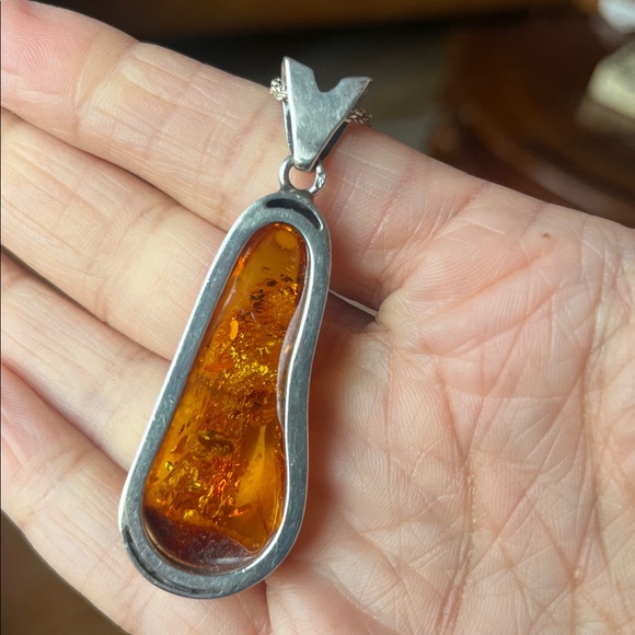 925 amber pendant necklace - Picture 4 of 11